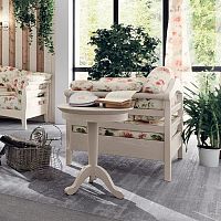 Traditional armchair CANAPA TALCATOfabricwith removable cushion