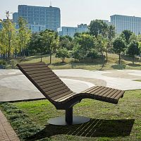 Contemporary sun lounger Solarisbamboogalvanised steelgalvanised steel