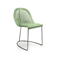 Contemporary chair Guapa S M CUindoorleatherlacquered metal steel base
