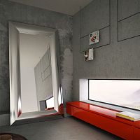 Hot water towel heater/radiator MIRROR1501 w...2000 wcontemporaryaluminum