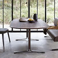 Contemporary conference table MOUNT XXLlaminated woodsolid woodpowder-coated steel base