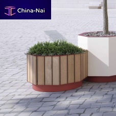 Oiled wood planter A30-210solid woodsteelgalvanised steel