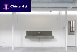 Wall-mounted washbasin Ductal® UHP concretewith counterrectangular
