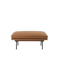 Contemporary pouf OUTLINEfabricleatherrectangular