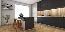 Contemporary kitchen ROMAwood veneerparticle boardisland