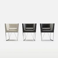 Contemporary chair Zoneindoorfabricsteel base