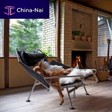 Contemporary chaise longue pp225 fabricleatherstainless steel