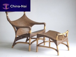 Contemporary armchair CL-261rattanwith footrest