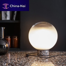 Table lamp LUCID DREAMsteelfrosted glassterrazzo