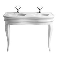 Free-standing washbasin LAM120Wceramicsolid wooddouble