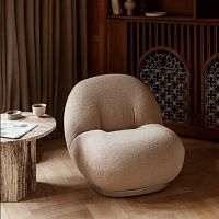 Contemporary fireside chair PACHAfabricwoodenupholstered