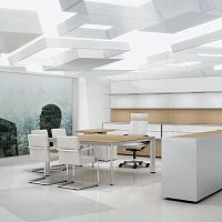 Contemporary boardroom table AL MEETINGwoodenaluminum baserectangular