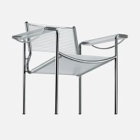 Contemporary armchair SPAGHETTI / 109leatherPVCchrome steel