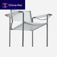 Contemporary armchair SPAGHETTI / 109leatherPVCchrome steel