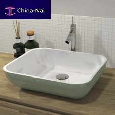 Countertop washbasin Square Bowlcompositebicolorwithout hole