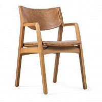 Contemporary chair SULYindoorleatherwooden base