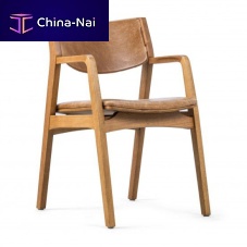 Contemporary chair SULYindoorleatherwooden base