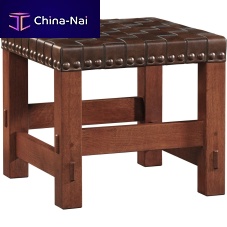 Contemporary stool MISSION : 89-297leatheroak basecherrywood base