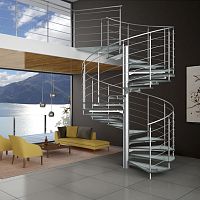 Spiral staircase GLASSTREEglass stepstainless steel framecontemporary