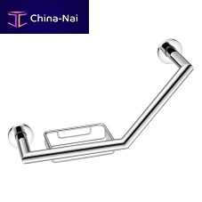 Brass grab bar TECNOchromeL-shapedwall-mounted