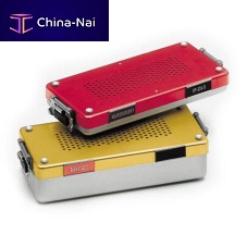 Neurosurgery instrument sterilization container for ENT instrumentsfor dental instrumentsperforated