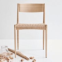 Contemporary chair PIAindooroakupholstered