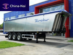 Dump semi-trailer delfino alluminio3-axletowedfor waste