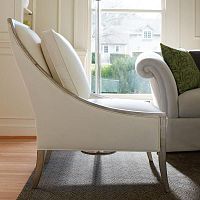 Traditional fireside chair A FINE LINEfabricwoodencustomizable