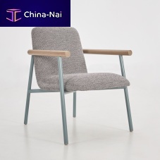 Contemporary chair ROUTESindoorfabricsteel base