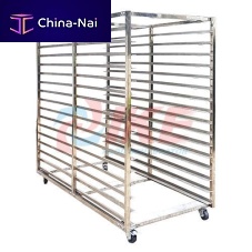 Transport cart stainless steelshelfwith swivel casters