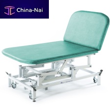 Electric Bobath table ST4562 serieson casterswith adjustable height backrest2-section