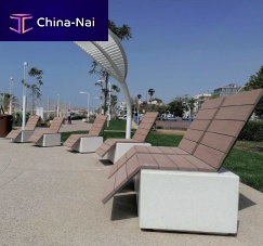 Contemporary urban armchair RELAX compositepolished stainless steelFSC certified