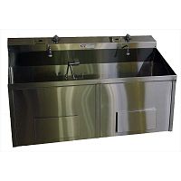 2-station surgical sink SSS Seriesstainless steelknee-operatedinfrared-operated