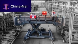 Rail-mounted scissor lift hydraulicfor warehouse