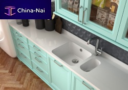 Double kitchen sink GANDIA 50without drainboardcompositeintegrated