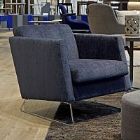 Contemporary armchair CONORleatherfabricsled base