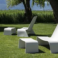 Contemporary ottoman LANDplasticrectangularindoor