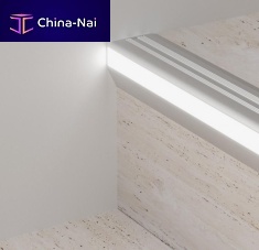 Aluminum stair nosing PROLIGHT PROTECT G/9/Fwith LED profile