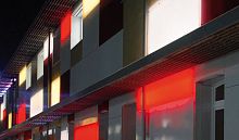Translucent glass panel SPLASHfor facadeflatintegrated LED