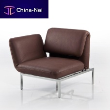 Contemporary chaise longue rorofabricleatherchrome steel