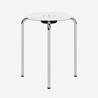 Contemporary stool Kevi 2051oakpinelacquered metal base