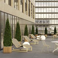 Contemporary sun lounger H24 oakaluminumgalvanised steel