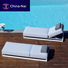 Contemporary sun lounger NUBESTextilene®synthetic leatheraluminum