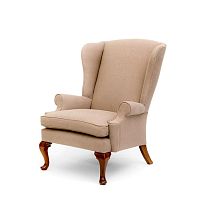 Traditional armchair BRISTOLleatherfabricwing