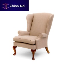 Traditional armchair BRISTOLleatherfabricwing
