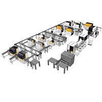 Ophthalmic lens conveyor system for laboratoryfor ophthalmic lensesconveyor