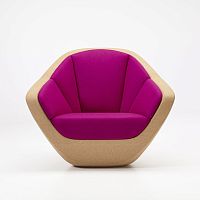 Contemporary armchair CORQUESfabricvioletwith armrests