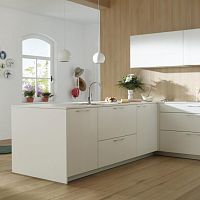 Contemporary kitchen ARIANE 2melamineL-shapedwith handle