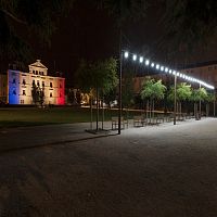 Glass light garland FESTALEDaluminumLEDfor public space