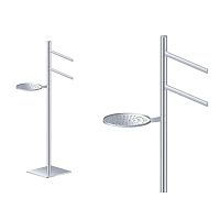 2-bar towel rack PG9801floor-standingmetalwith soap dish